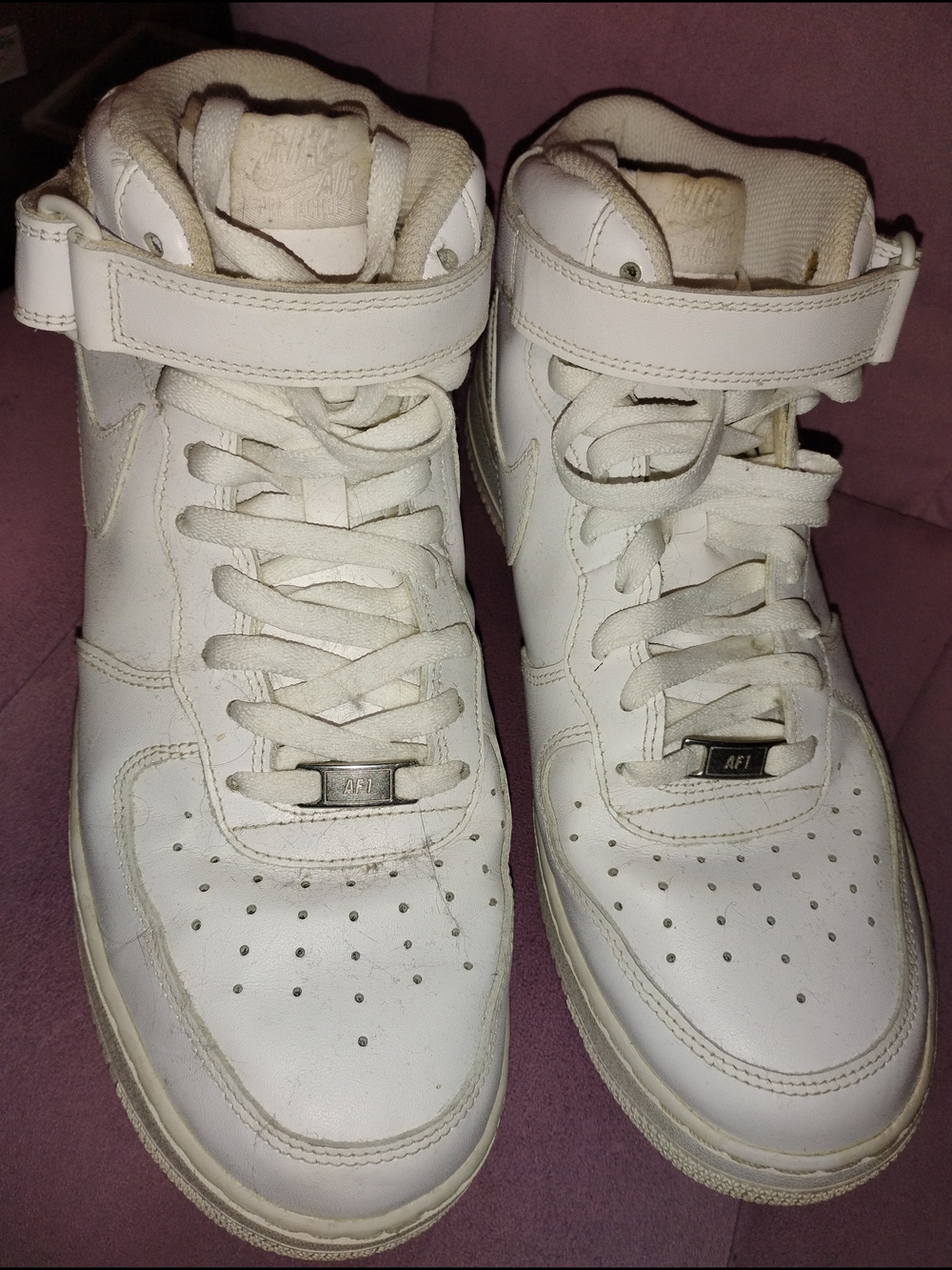 Nike White High-Top Sneakers with Strap